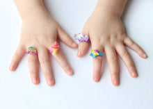 Load image into Gallery viewer, Multicolour Glitter Star & Heart Rings