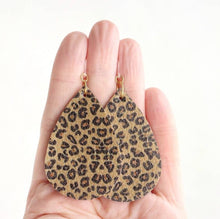 Load image into Gallery viewer, Leopard Print Faux Leather Earrings
