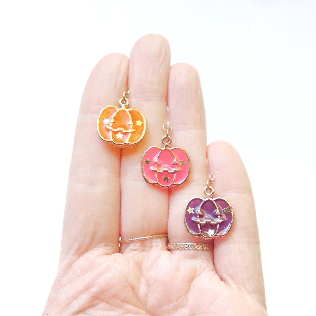 Jack-o'-lantern Charm Earrings