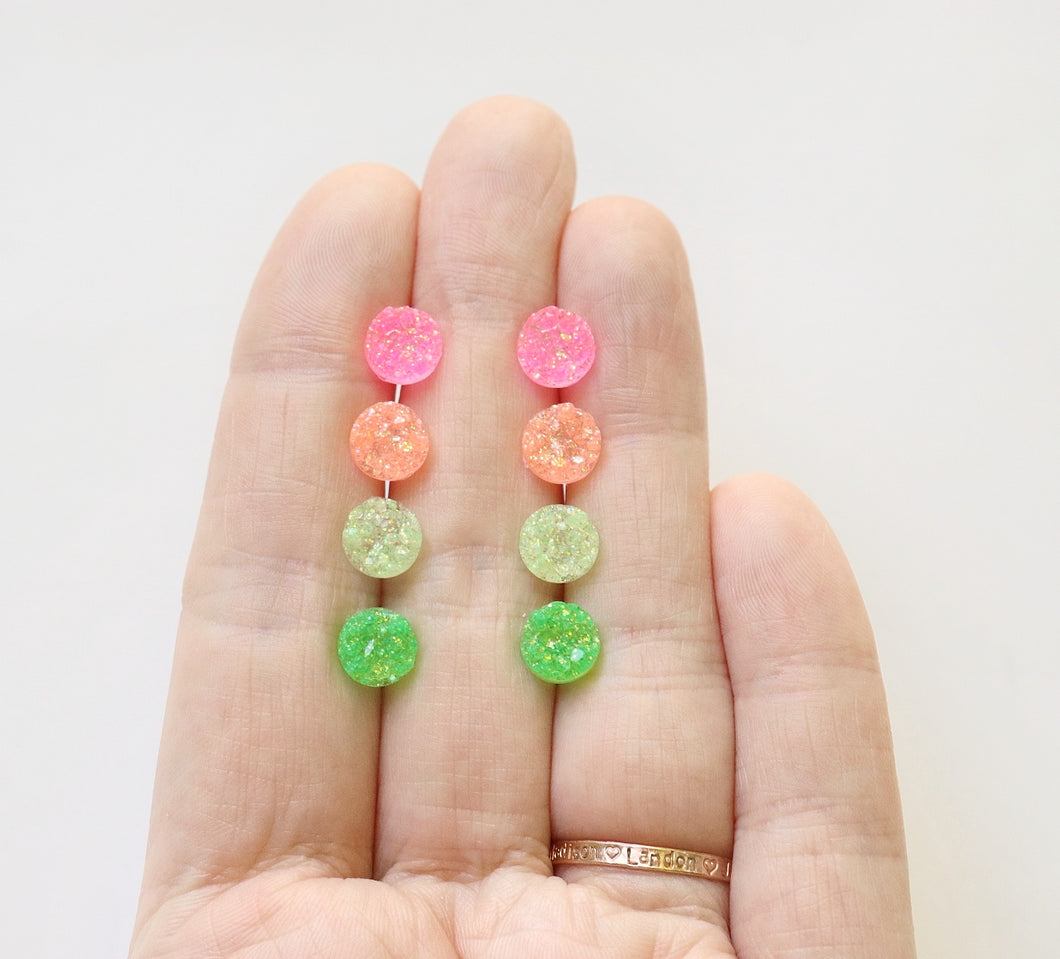 Neon Faux Druzy Earrings