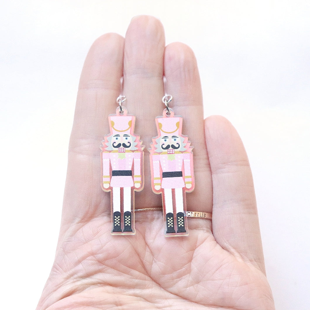 Iridescent Nutcracker Charm Earrings