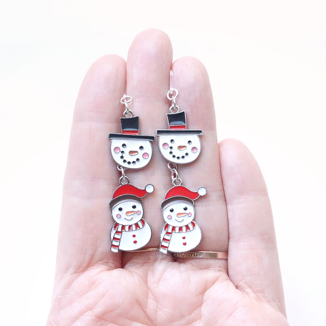 Snowman Charm Earrings