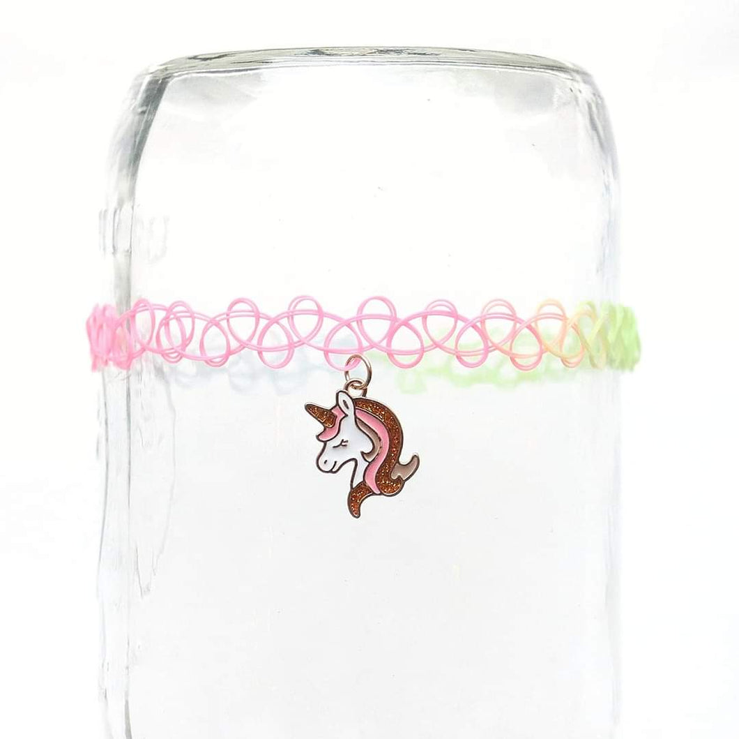 Glitter Unicorn Tattoo Choker