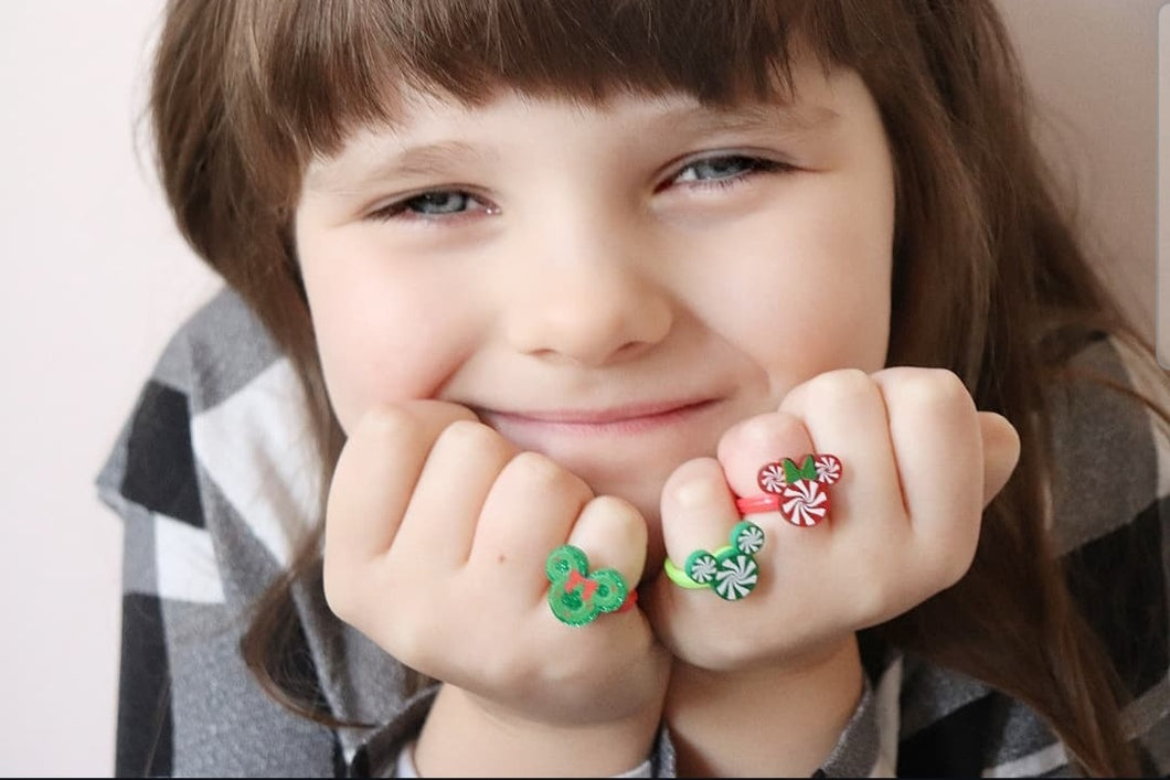 Glitter Christmas Mouse Rings