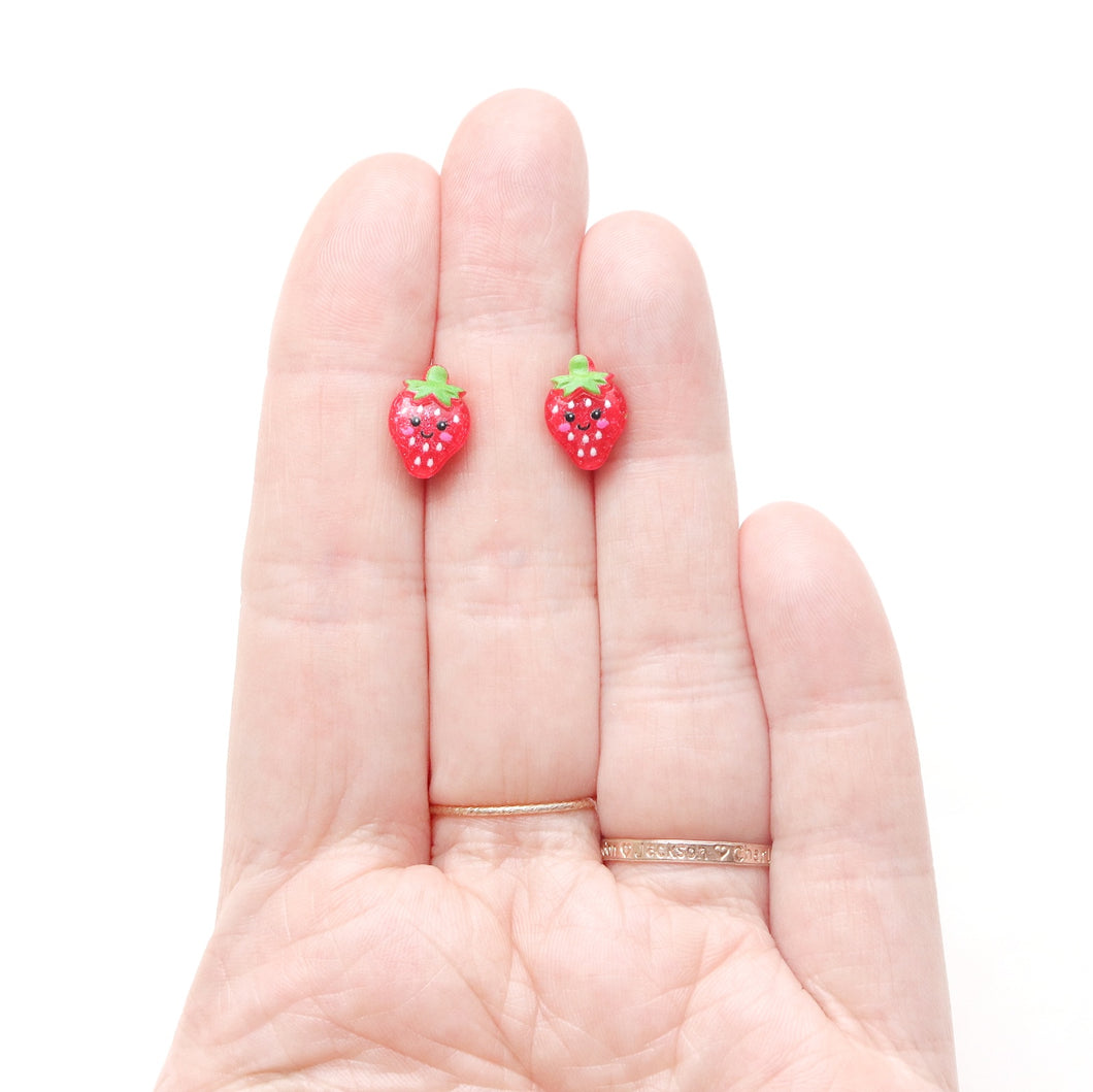 Glitter Strawberry Earrings