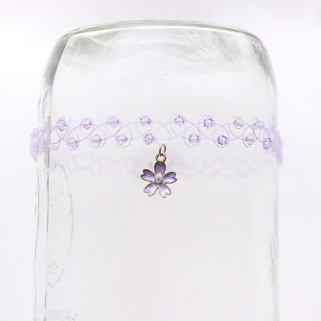 Purple Sakura Tattoo Choker