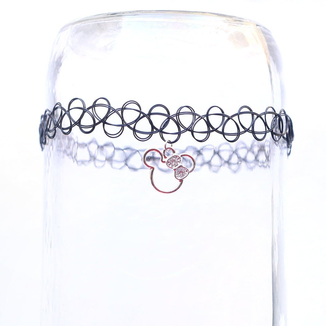 Silver Mouse Tattoo Choker