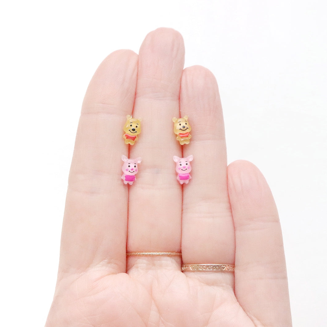 Hunny Bear & Pig Friend Earrings