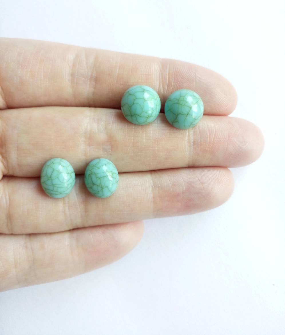 Turquoise Marbled Earrings