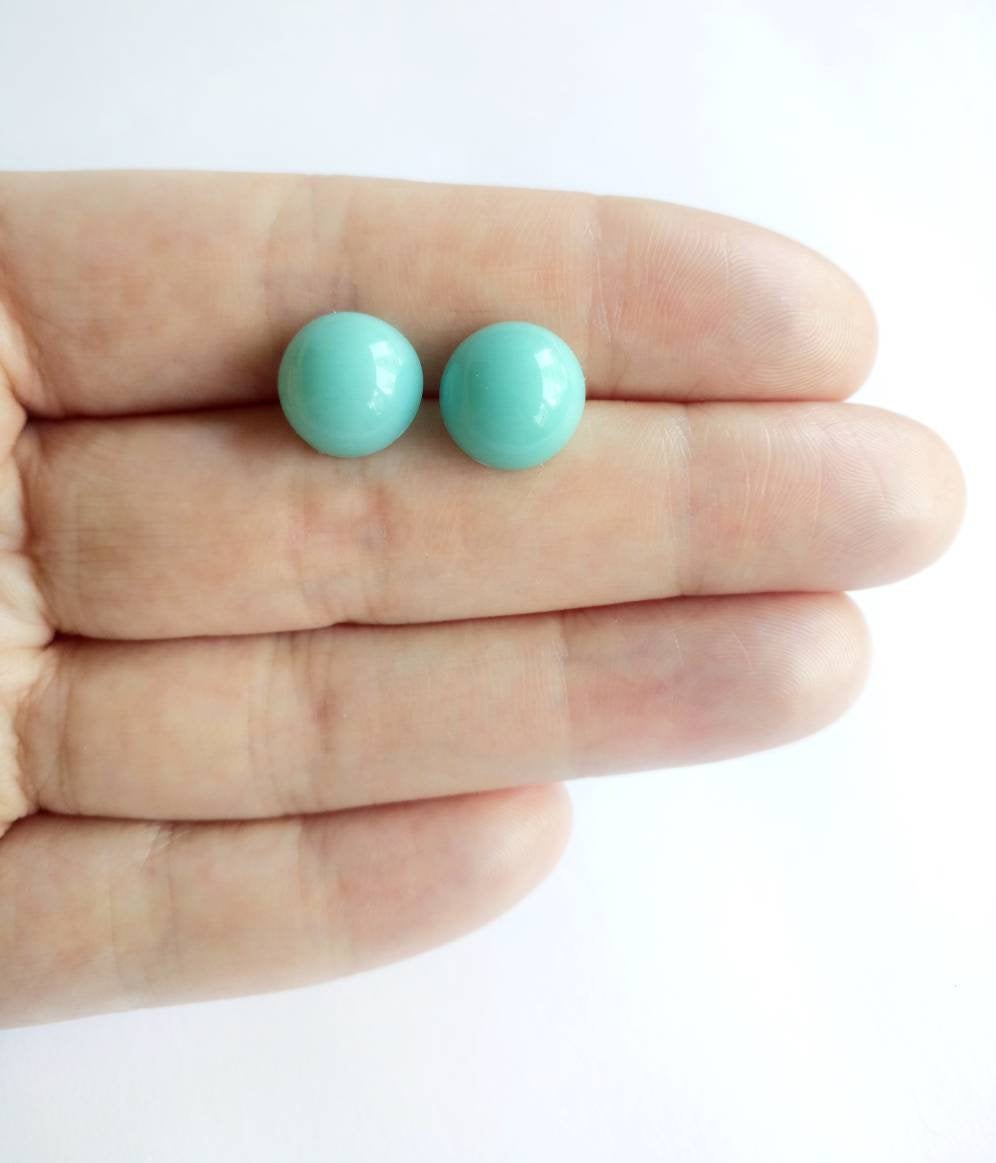 Turquoise Cabochon Earrings