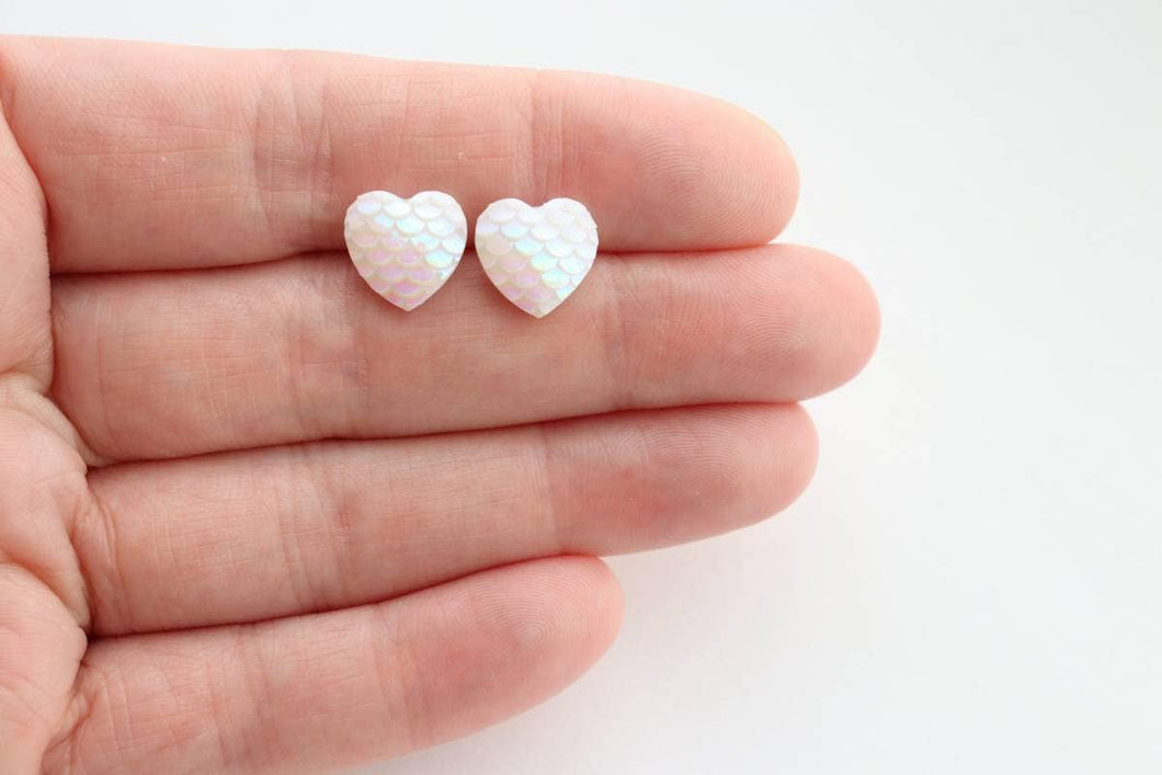 Mermaid Scale Heart Earrings