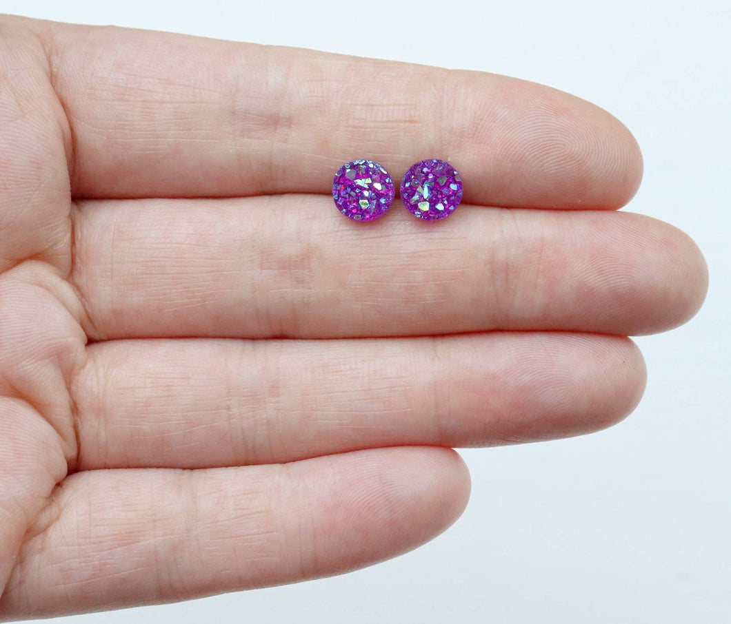 Grape Slushie Faux Druzy Earrings