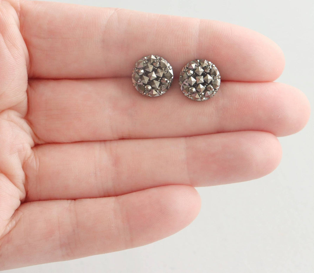 Gunmetal Studded Earrings