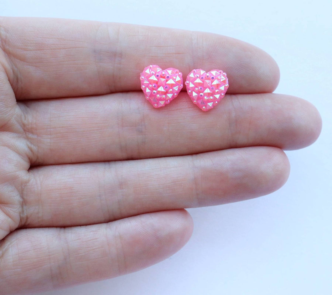 Studded Heart Earrings