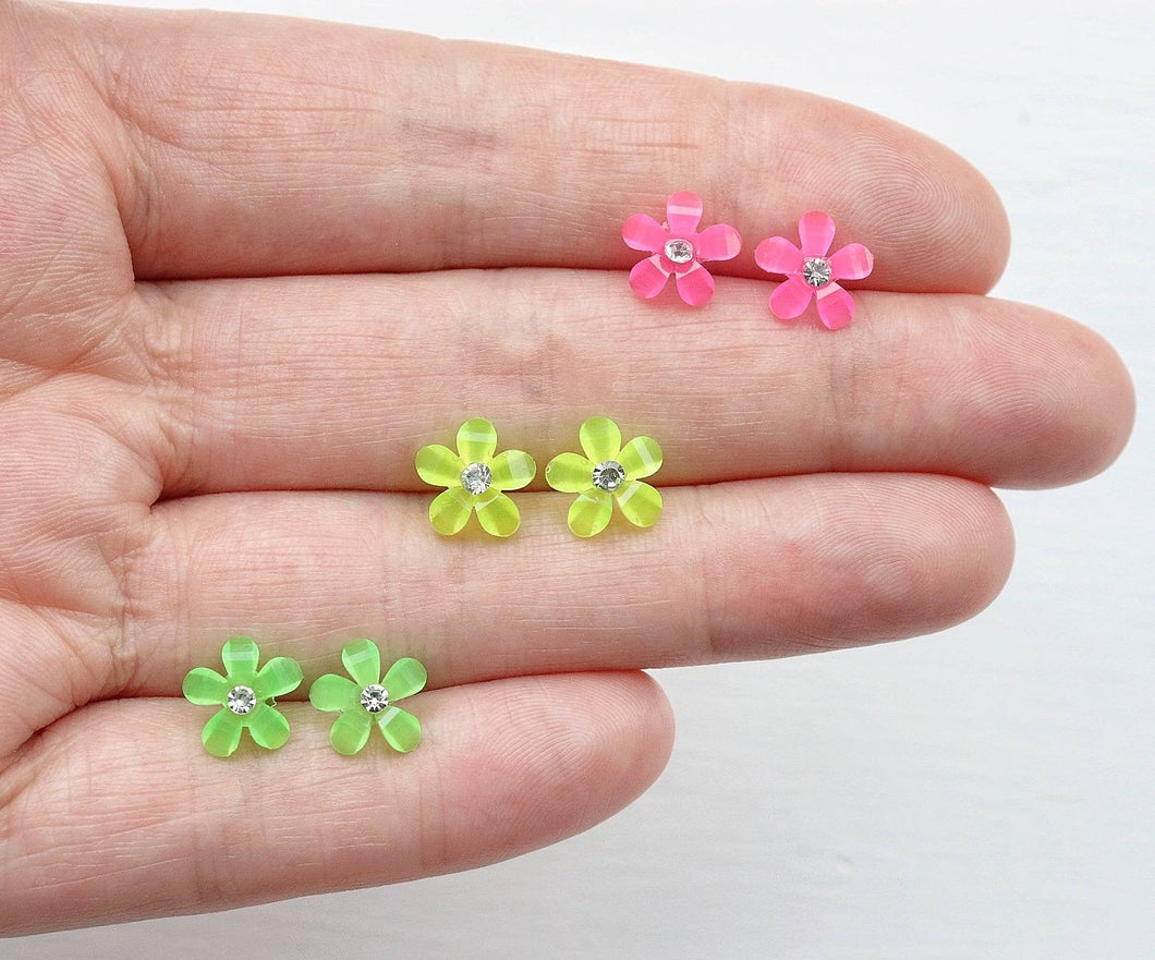 Neon Flower Earrings