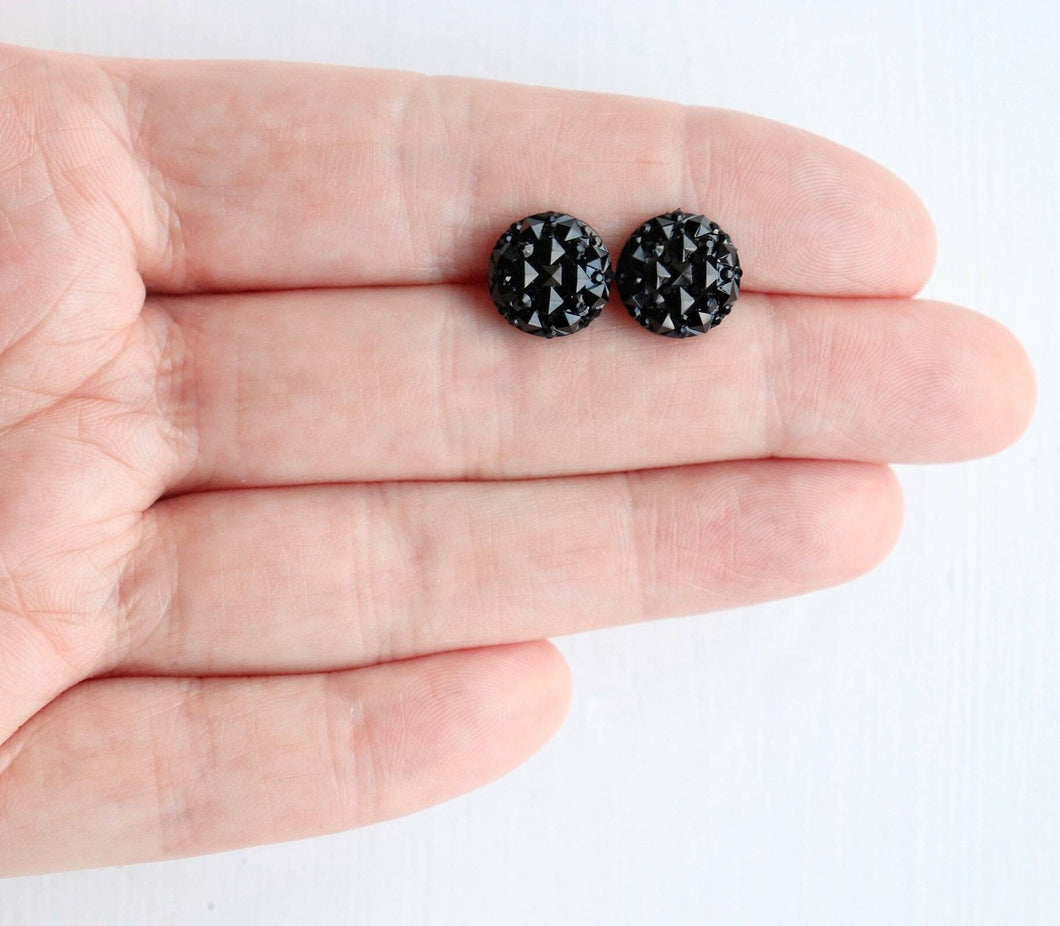 Black Studded Earrings