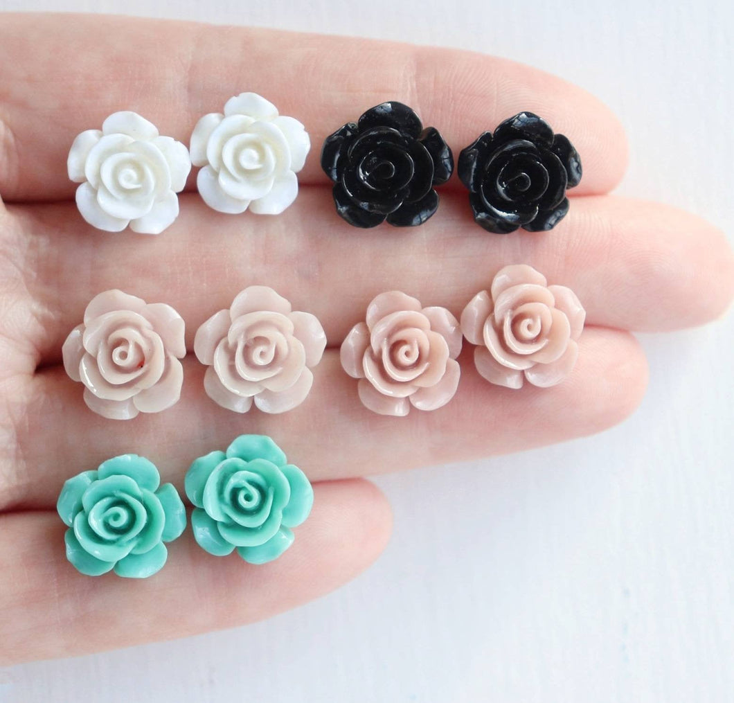 Large Rose Earrings