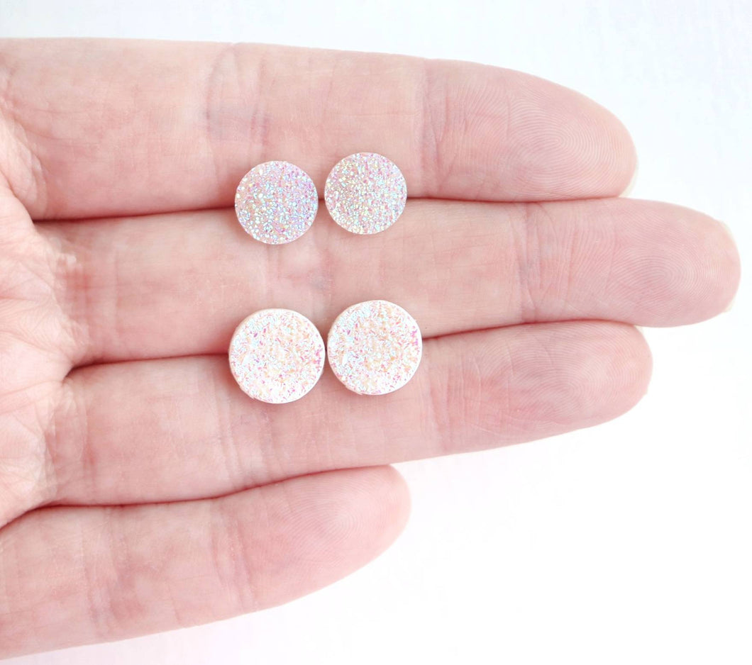 Iridescent Faux Druzy Earrings