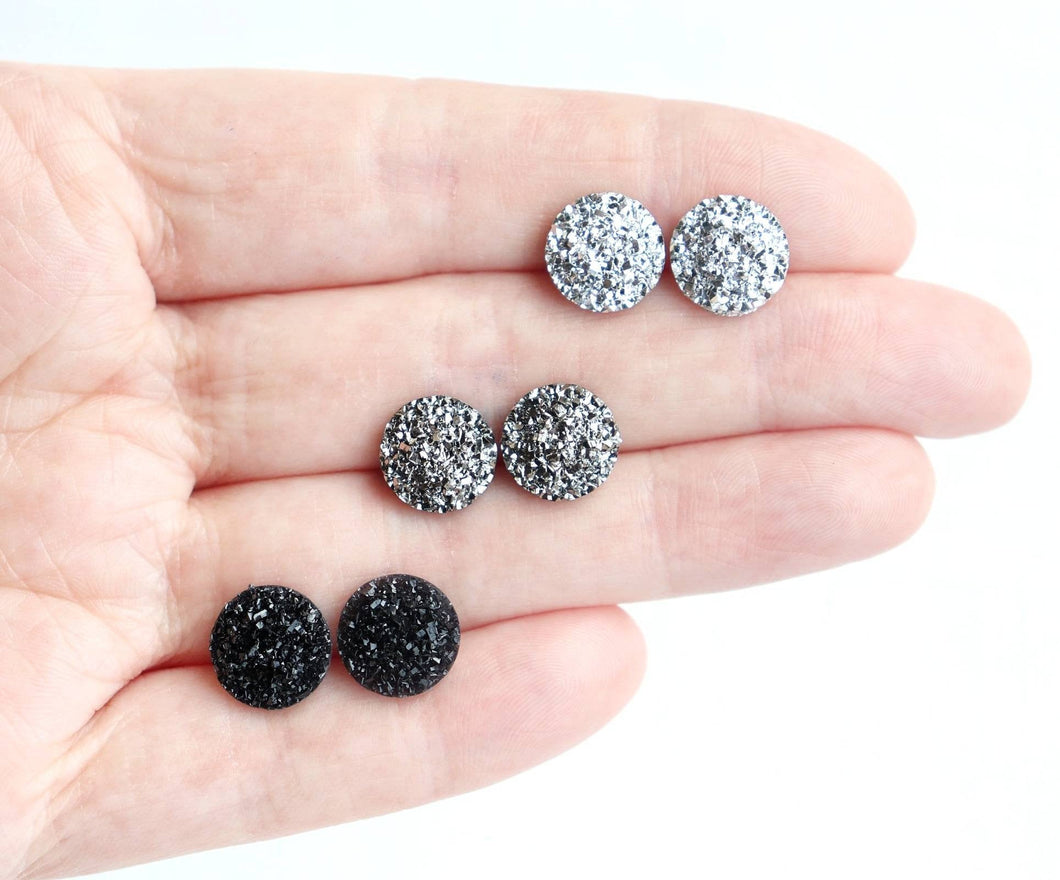 Flat Faux Druzy Earrings