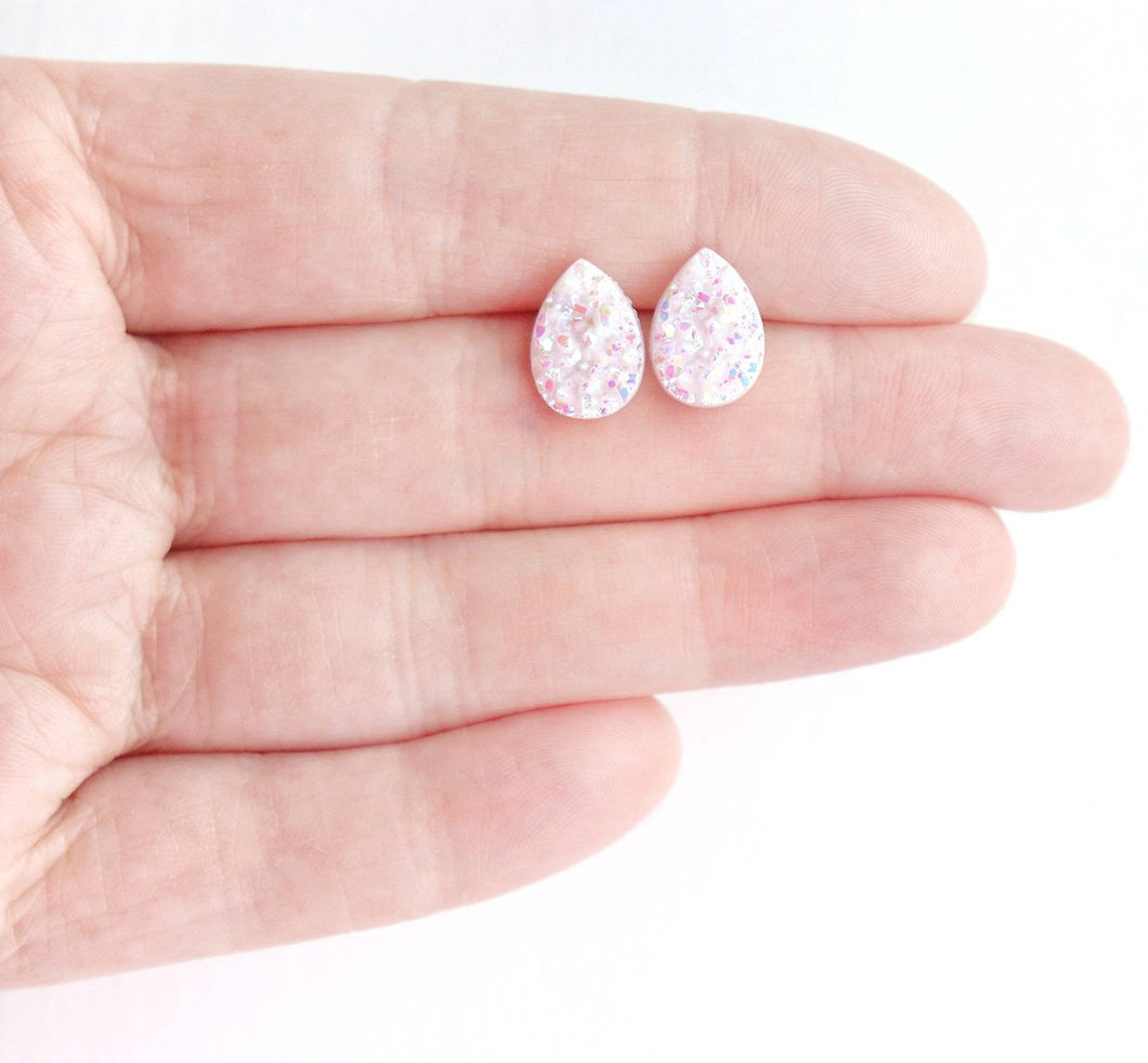 Birthday Cake Faux Druzy Teardrop Earrings