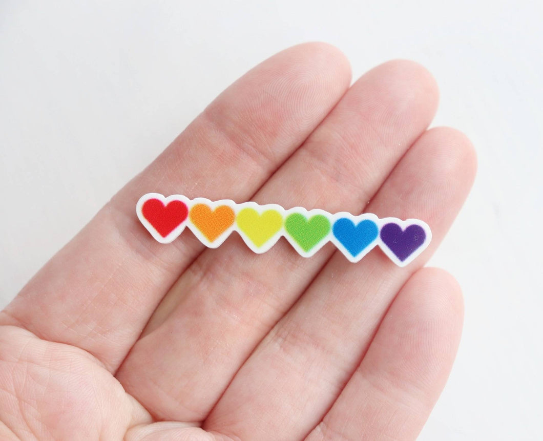 Pride Rainbow Hearts Pin