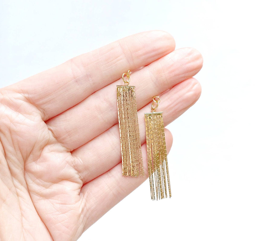 Mini Gold Fancy Chain Dangly Earrings