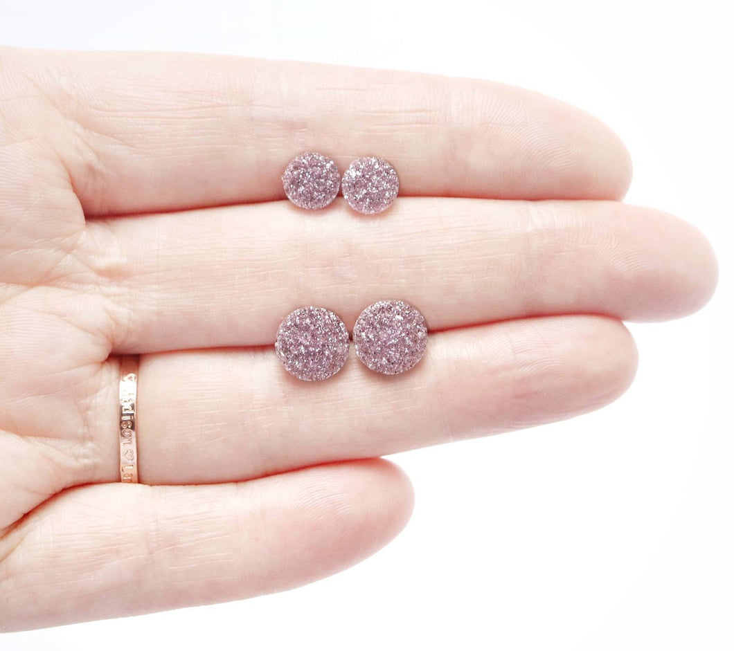 Sparkly Flat Faux Druzy Earrings