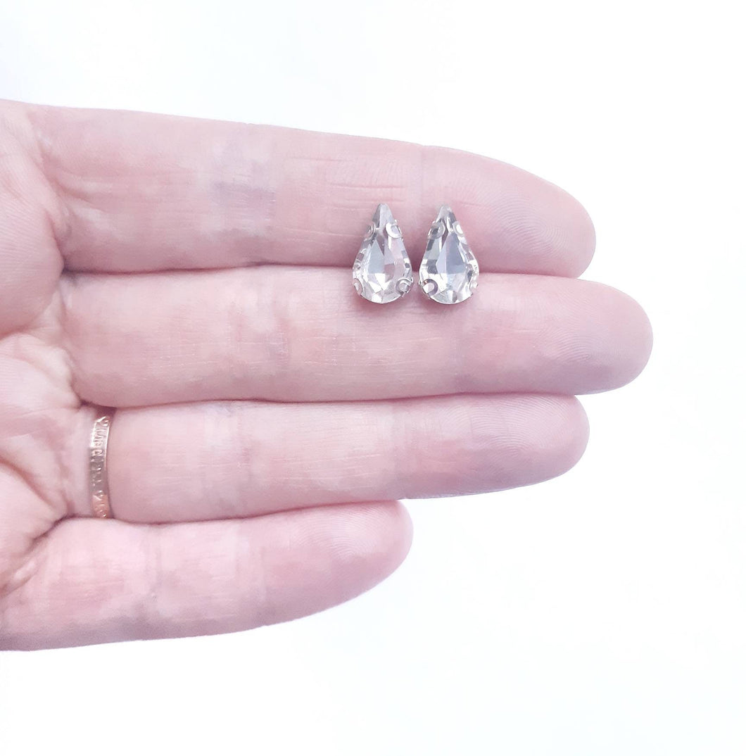 Faceted Crystal Teardrop Earrings