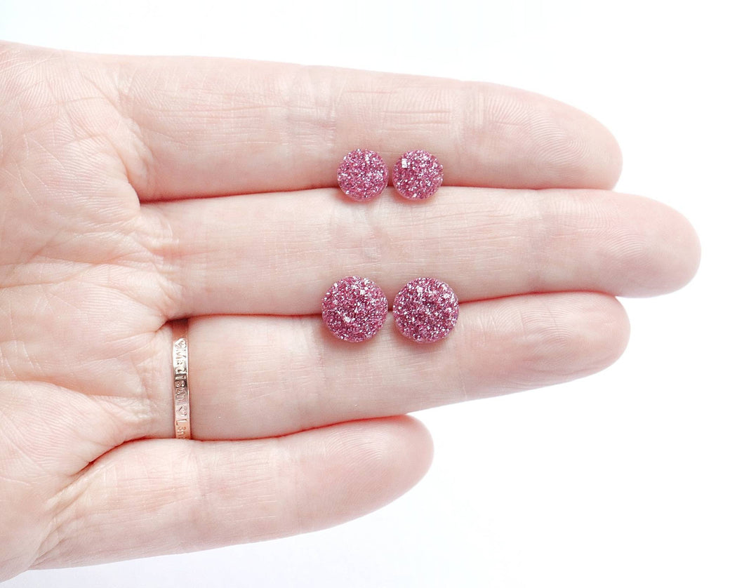 Sparkly Flat Faux Druzy Earrings