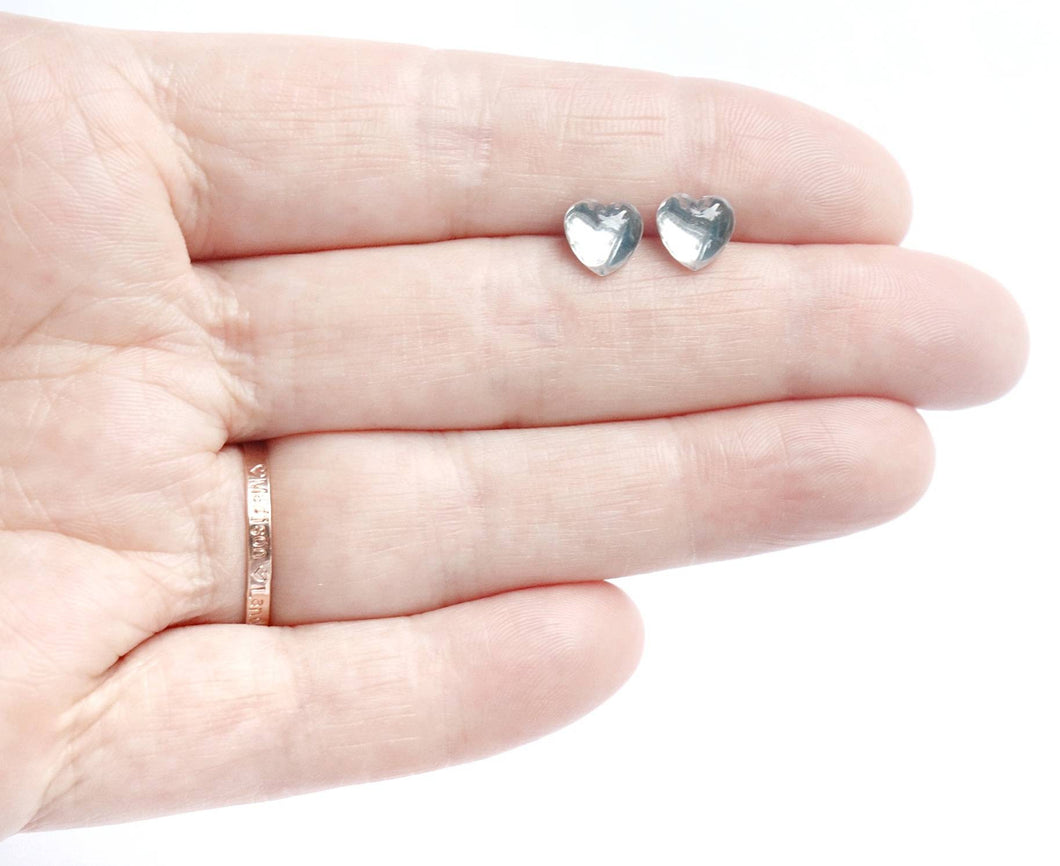 Clear Heart Earrings