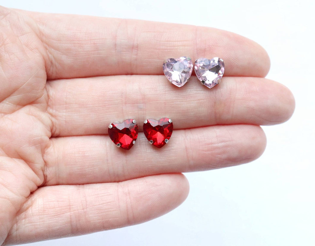 Heart Rhinestone Earrings