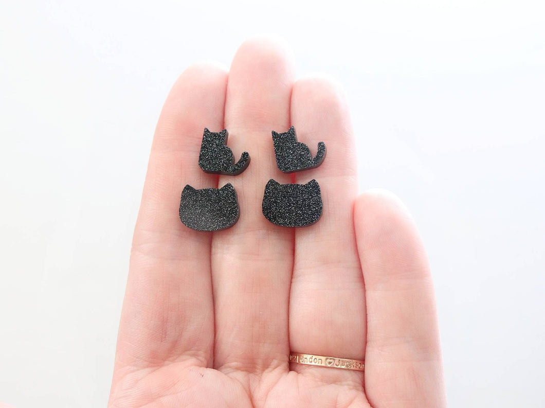 Glitter Kitty Earrings