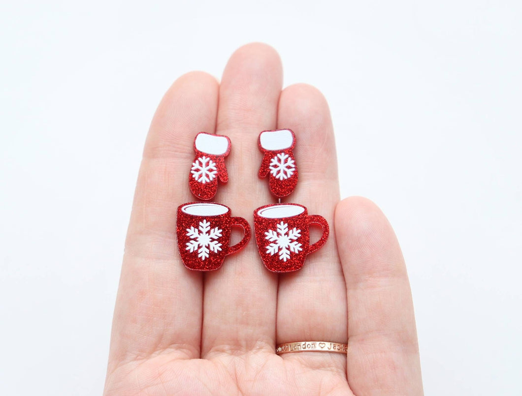 Christmas Glitter Acrylic Earrings