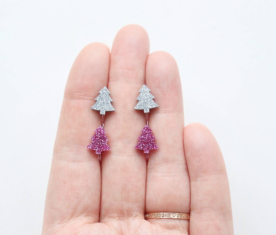 Glitter Tree Acrylic Earrings