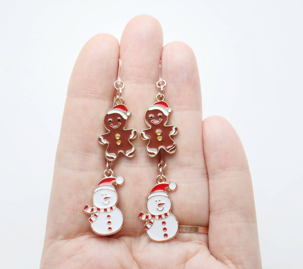 Snowman Charm Earrings