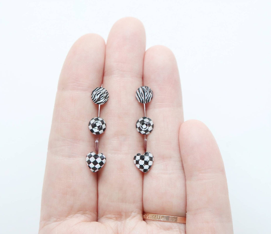 Black and White Earrings