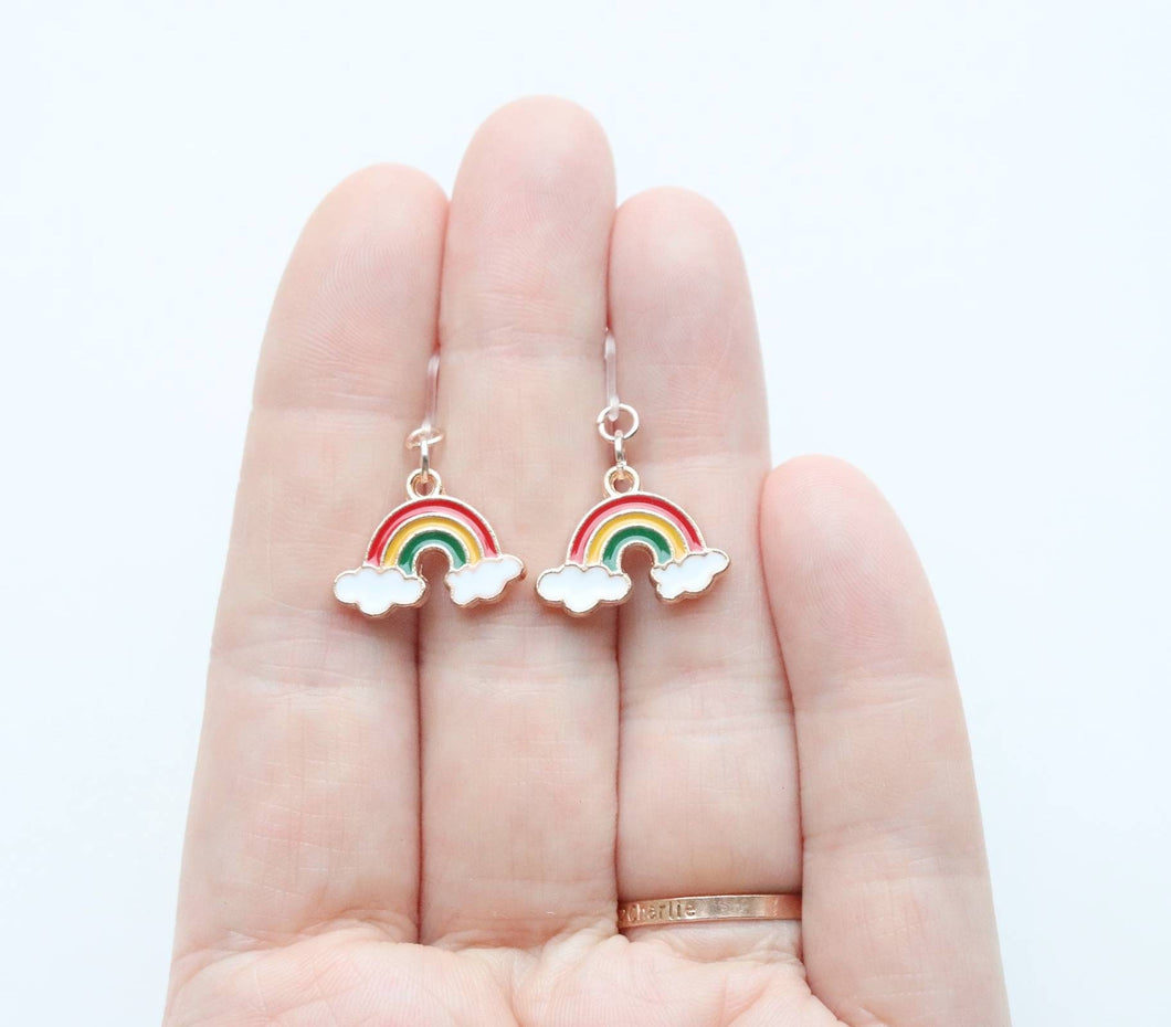 Rainbow Metal Charm Earrings