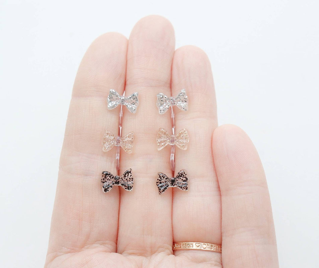 Glitter Bow Earrings