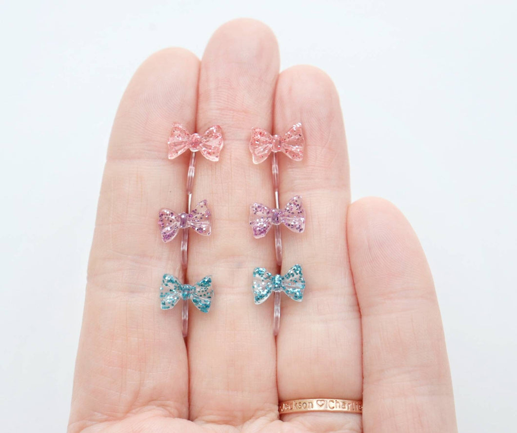 Glitter Bow Earrings