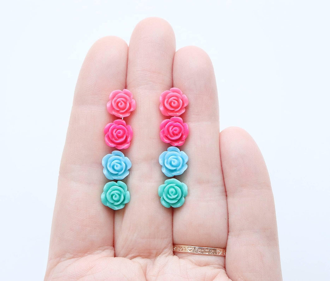 Bright Rose Earrings